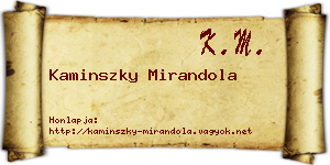 Kaminszky Mirandola névjegykártya